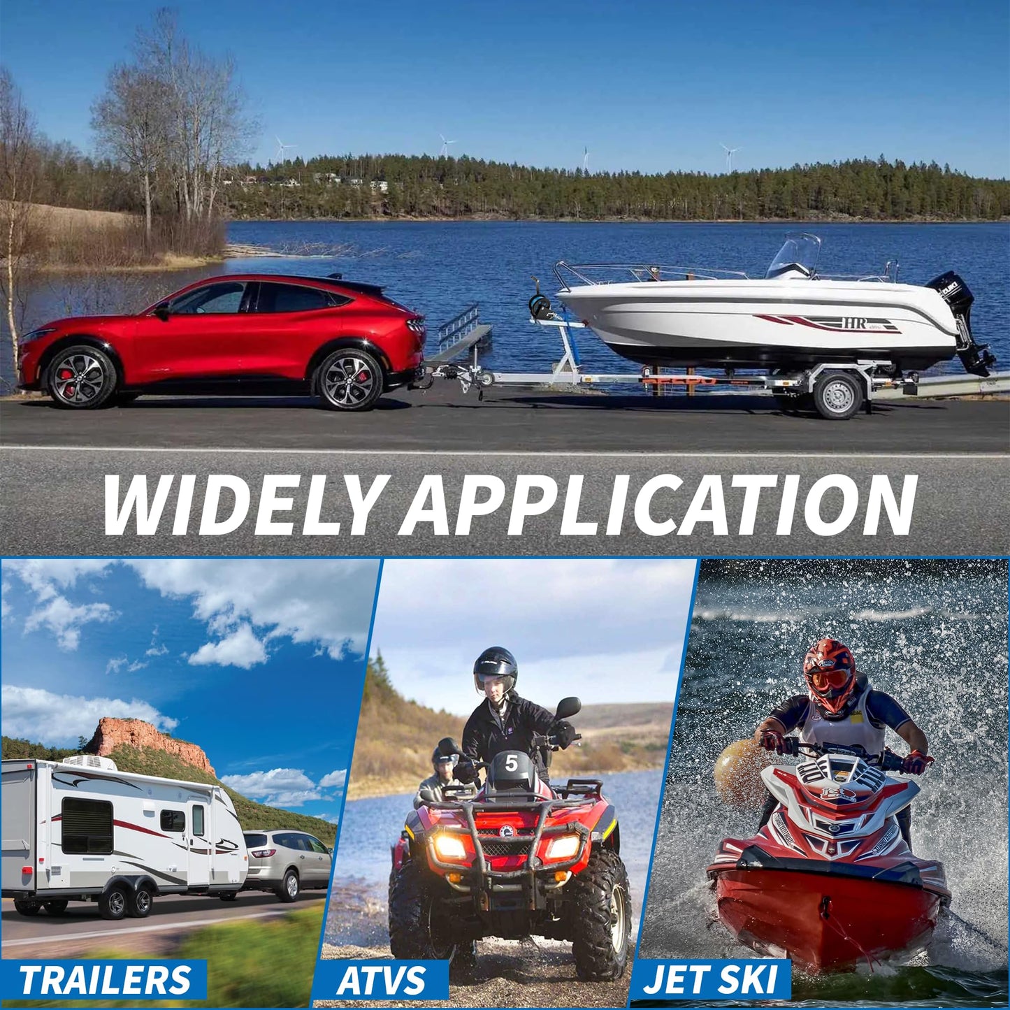 AC-DK 3500lbs Heavy Duty Boat Trailer Winch with 32FT Strap,2-Way Ratchet 4:1/8:1 Gear Trailer Winch,Portable Hand Crank Winch for Boat, Truck, Trailer, RV, ATV, Jet Ski