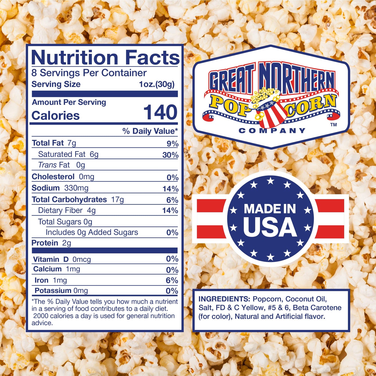 All-in-One Premium Tri-Pack Popcorn - Premeasured 10.75-Ounce Popcorn Packs for 8-Ounce Commercial Poppers - 24/Case by Great Northern Popcorn