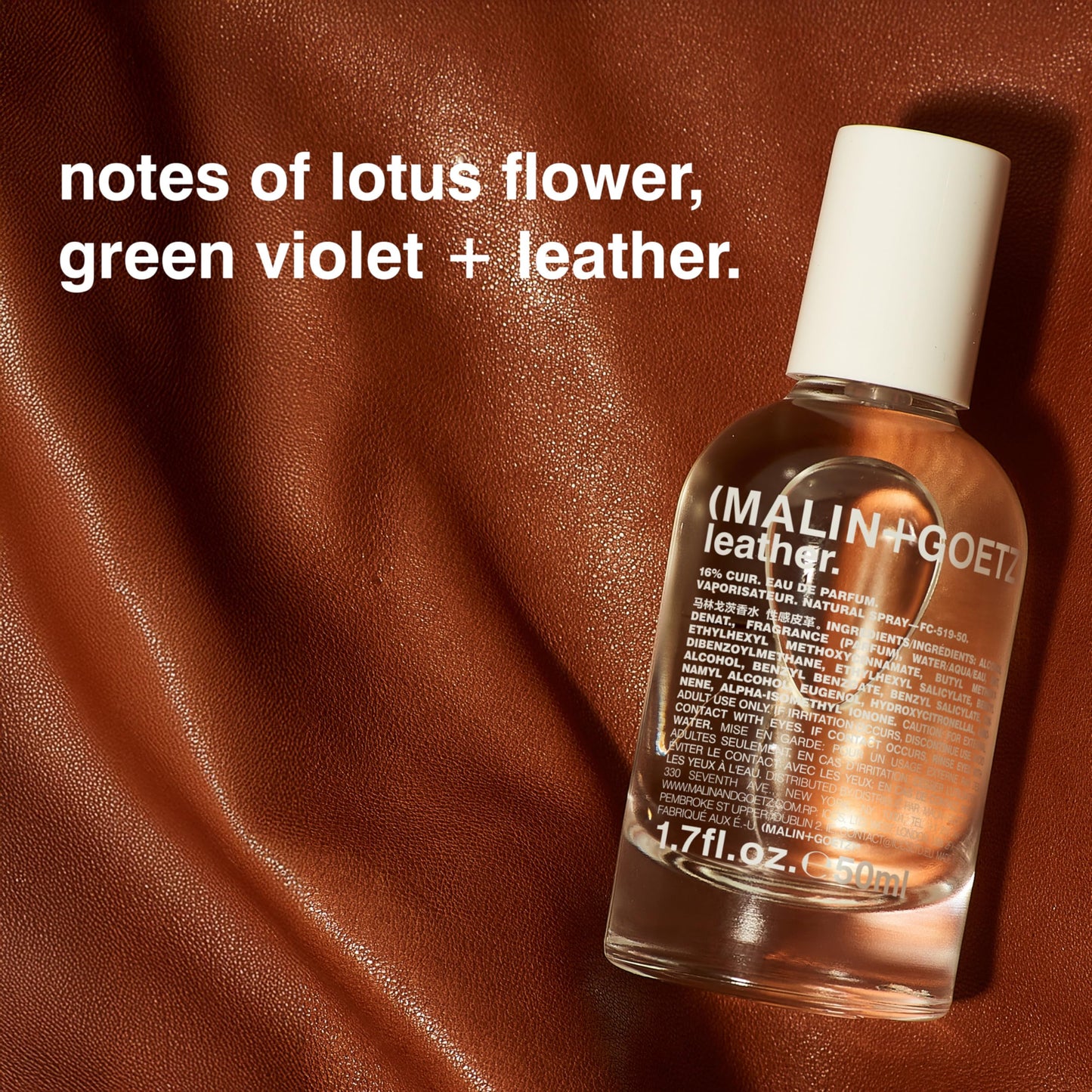 Malin + Goetz Leather Eau de Parfum, 1.7 Fl. Oz. – Men & Women's Perfume, Modern Fragrance, Rustic Wood Scented Perfume, Vintage Leather Scent, Vegan & Cruelty Free