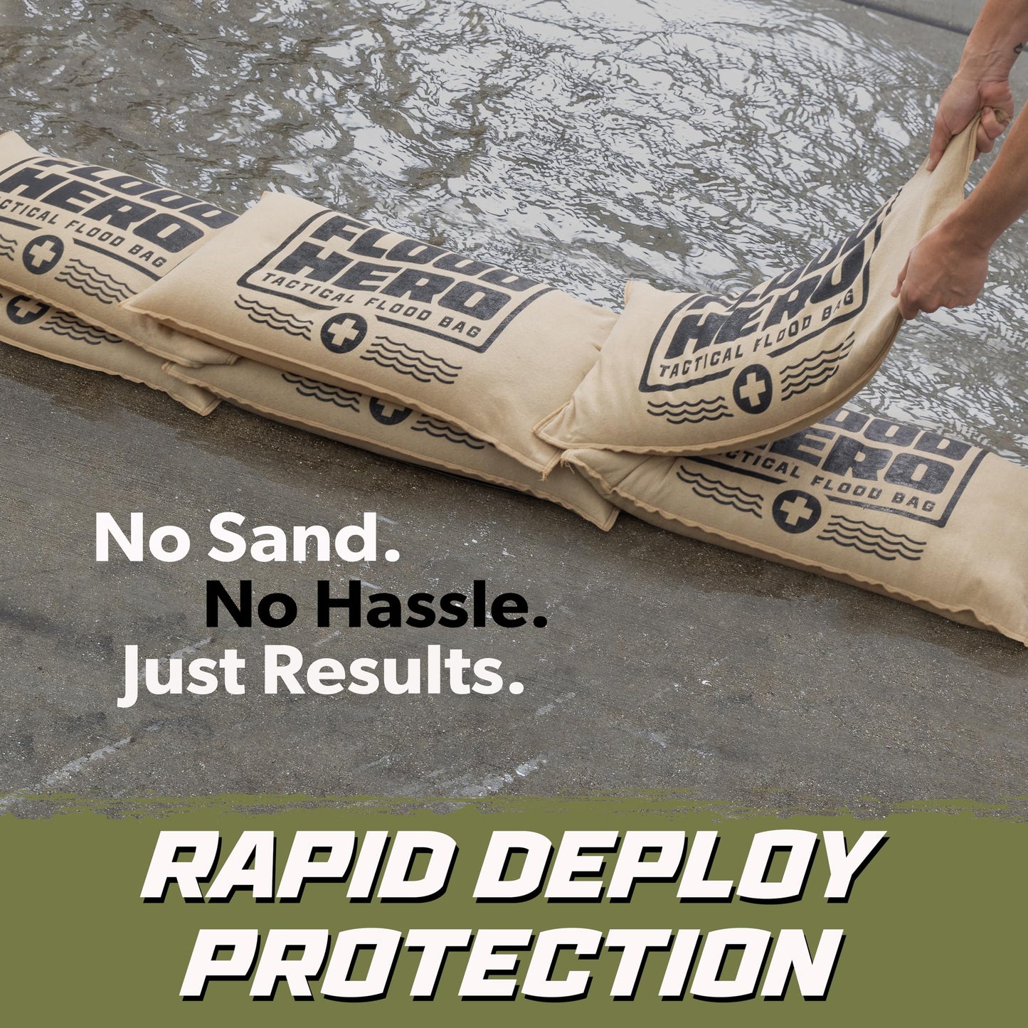 Flood Hero 2 x 1 ft Water Activated Sandbags - 6 Pack Flood Bag Barriers