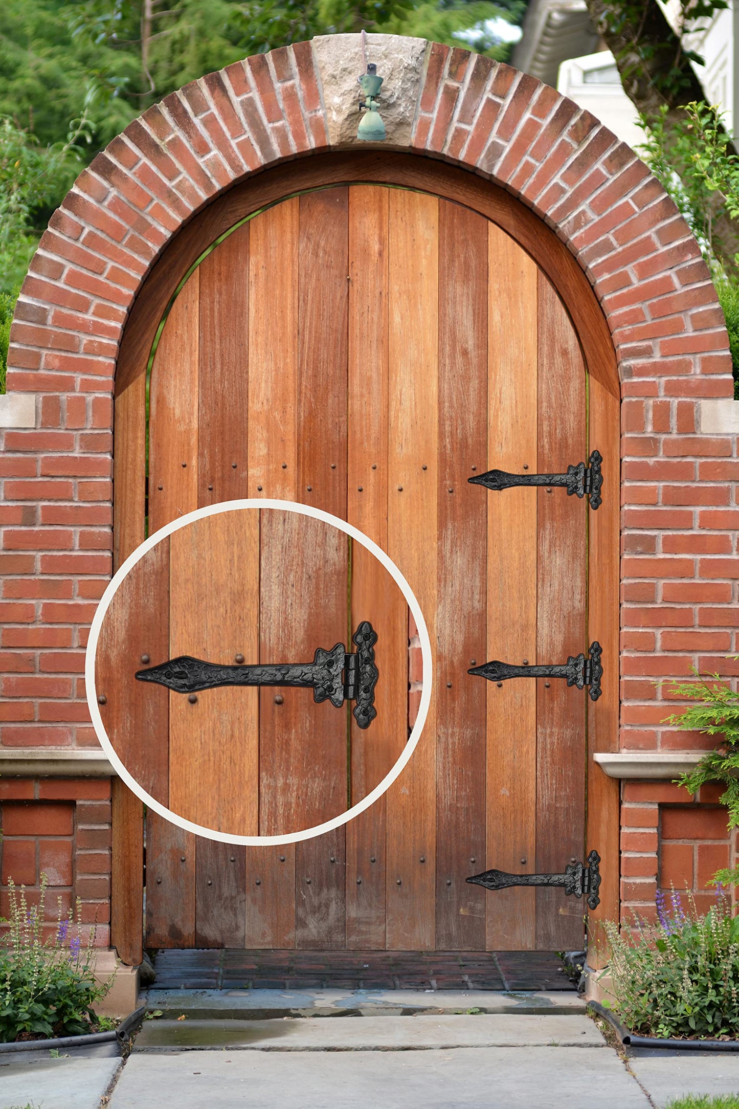 Akatva T Hinge Set - 6 Piece Gate Hinges for Wooden Fences - Heavy Duty Barn & Door Hinges – Black Matt Finish