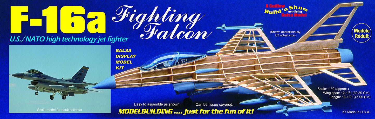 Guillow's F-16a FIGHTING FALCON Build 'n Show kit#1403