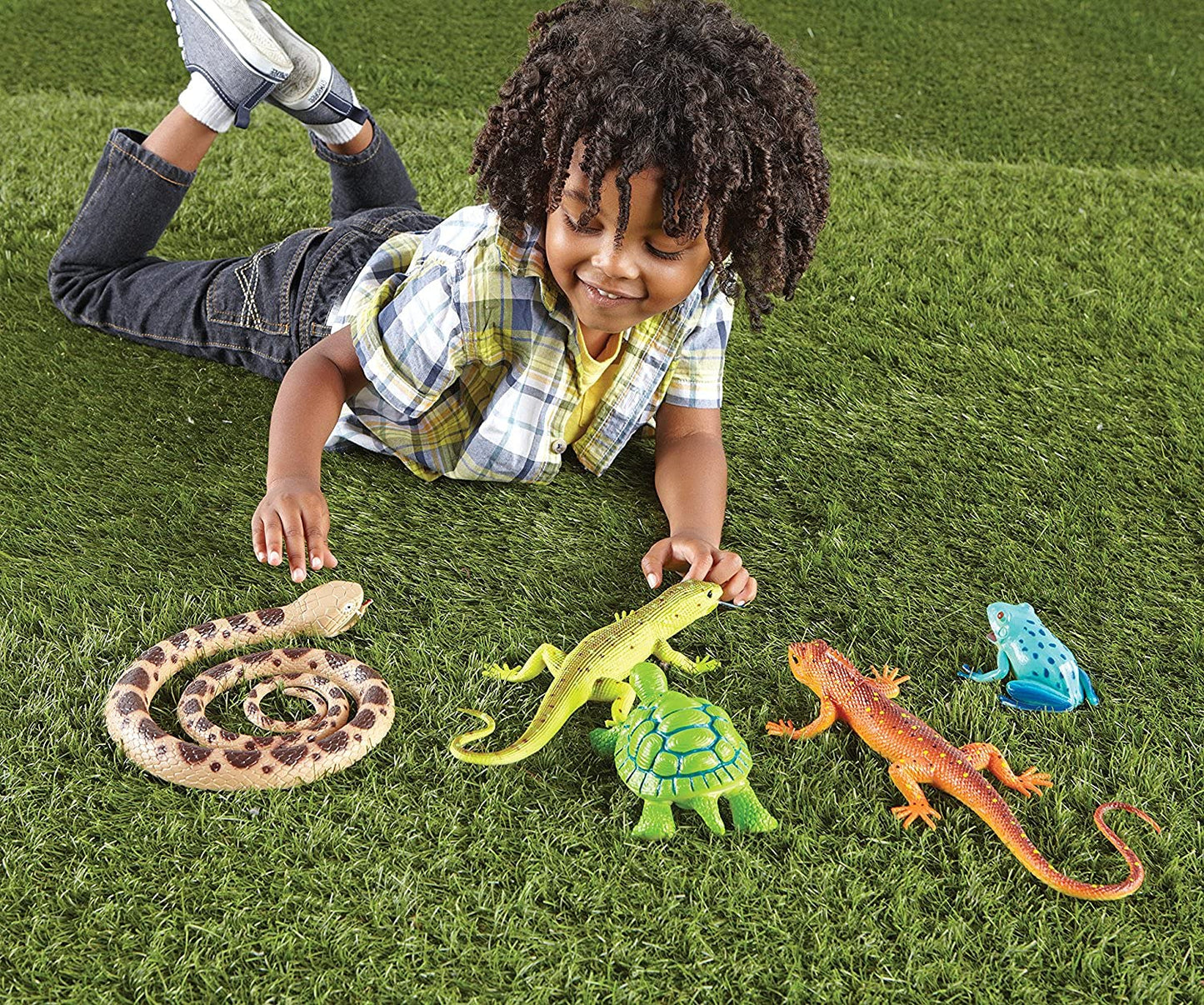 Learning Resources Jumbo Reptiles & Amphibians - Kids Animal Toys, Jumbo Animal Figures, Montessori Figurines for Toddlers, Pretend Play Animals for Kids