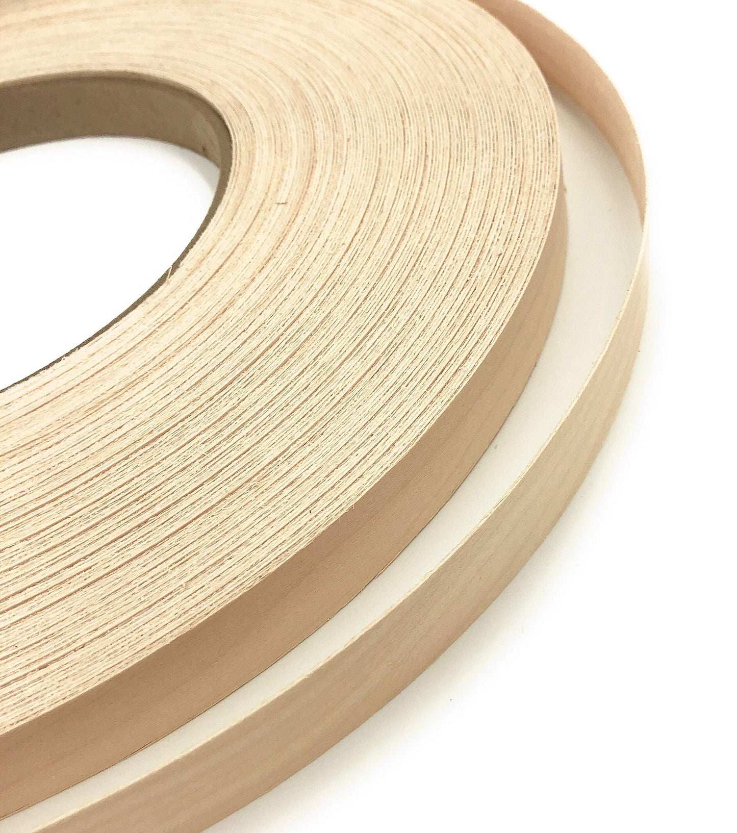 Edge Supply Birch Pre-Finished 13/16 inch X 250 ft Roll Preglued, Veneer Edge Banding, Flexible Wood Tape, Easy Application Iron On with Hot Melt Adhesive. Clear UV Laquer Finish Wood Edging.