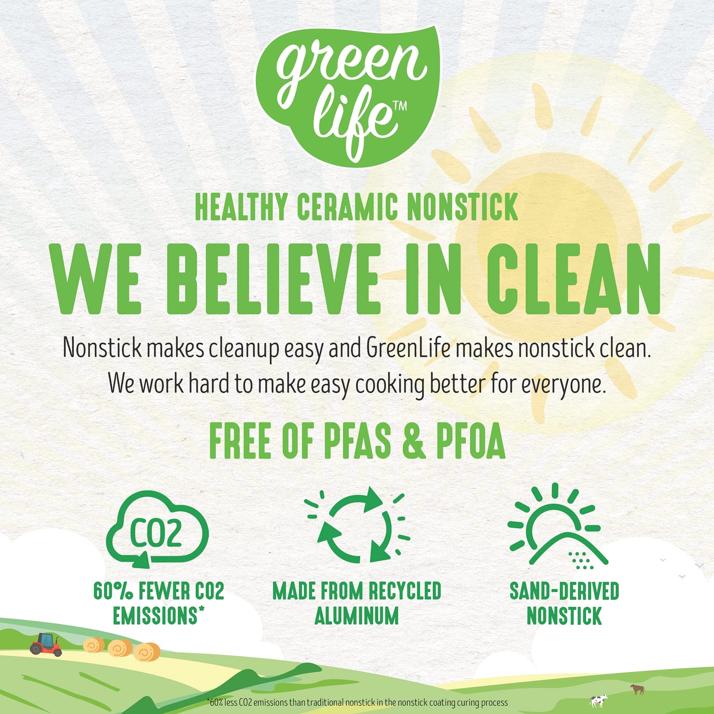 GreenLife Soft Grip 1QT and 2QT Saucepan Set, Healthy Ceramic Nonstick, Non Toxic PFAS & PFOA-Free, Dishwasher Safe, Glass Lids, Stay-Cool Handles, Easy Clean Cookware, Kitchen Essentials, Yellow