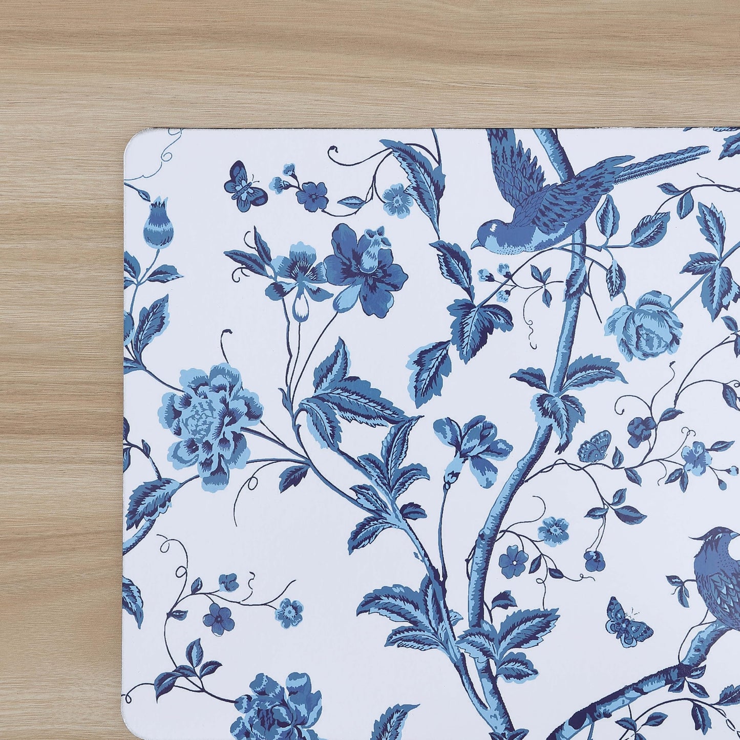 Laura Ashley Cork Placemats 16 x 12-inch for Kitchen and Dining Tables, Heat Resistant, Durable, Easy Clean, Set of 4, Summer Palace