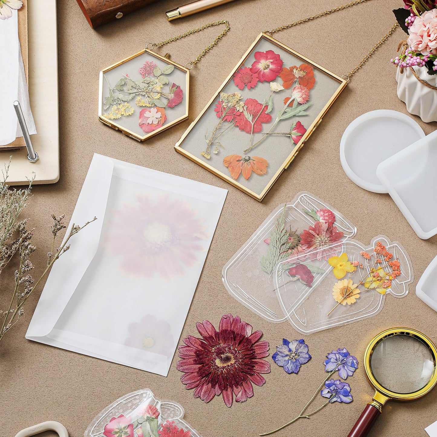 Fuyoooo Flower Press Kit, 10" x 10" Large Wooden Flower Pressing Kit for Adults DIY Bouquet Preservation & Dried Art Ideal Gift for DIY Nature Arts Craft Drying Christmas Wedding Lovers Gifts