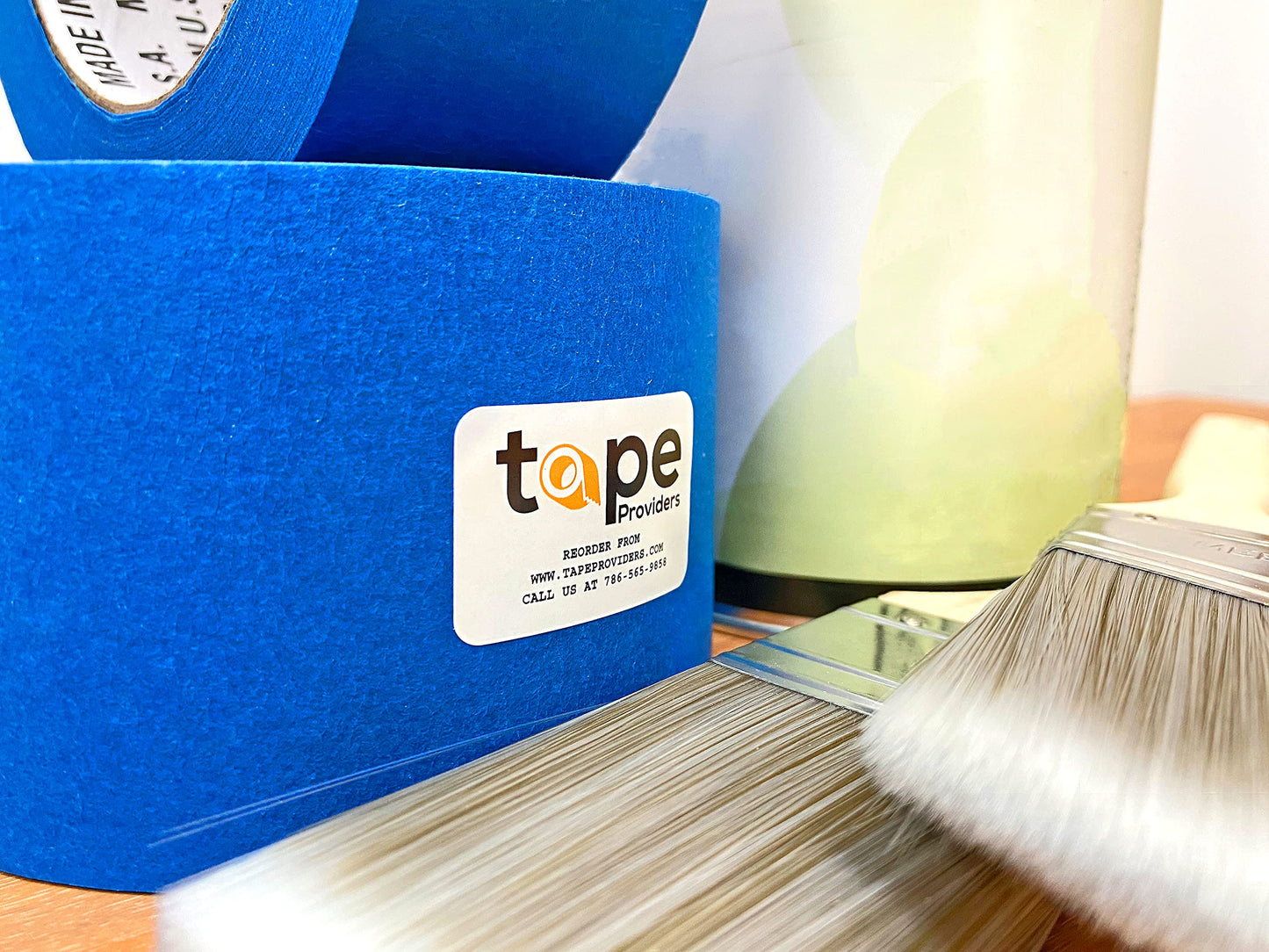 Made in USA Blue Painter’s Tape - 2 inch x 60 yds. (6 Pack) Thick & Wide Masking Tape for Safe Wall Painting, Building, Remodeling, Labeling, Edge Finishing