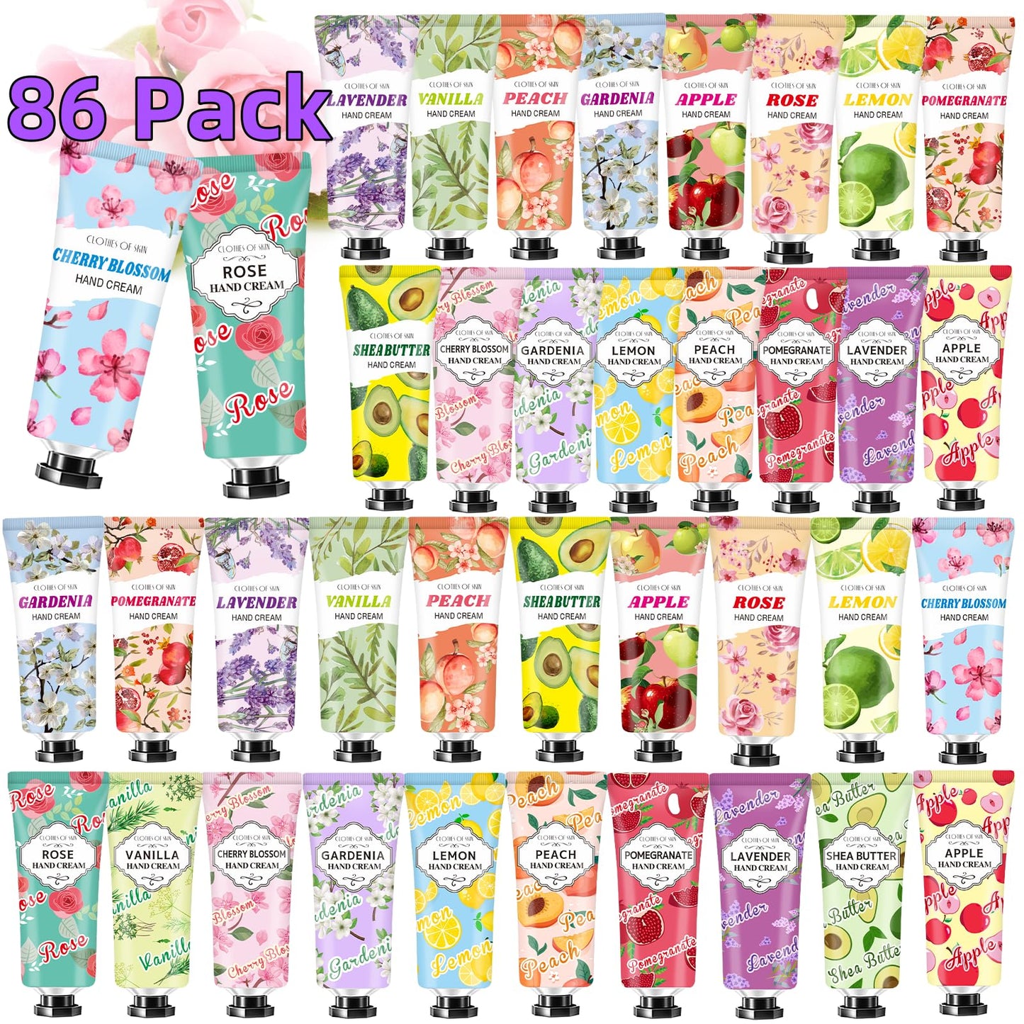86 Pack Hand Cream Bulk Gifts,Easter Basket Stuffers for Teens,Mothers Day Gifts for Friends,Teacher Appreciation Gifts,Natural Travel Size Hand Lotion for Dry Cracked Hands,Nurse Gifts for Women