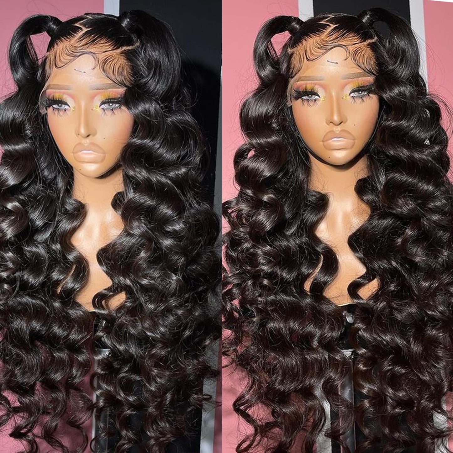 NKTU Deep Wave Lace Front Wigs Human Hair 200 Density Glueless Wigs for Women 13x4 HD Transparent Lace Front Wigs Pre Plucked with Baby Hair (22 Inch, Deep Wave Wigs)