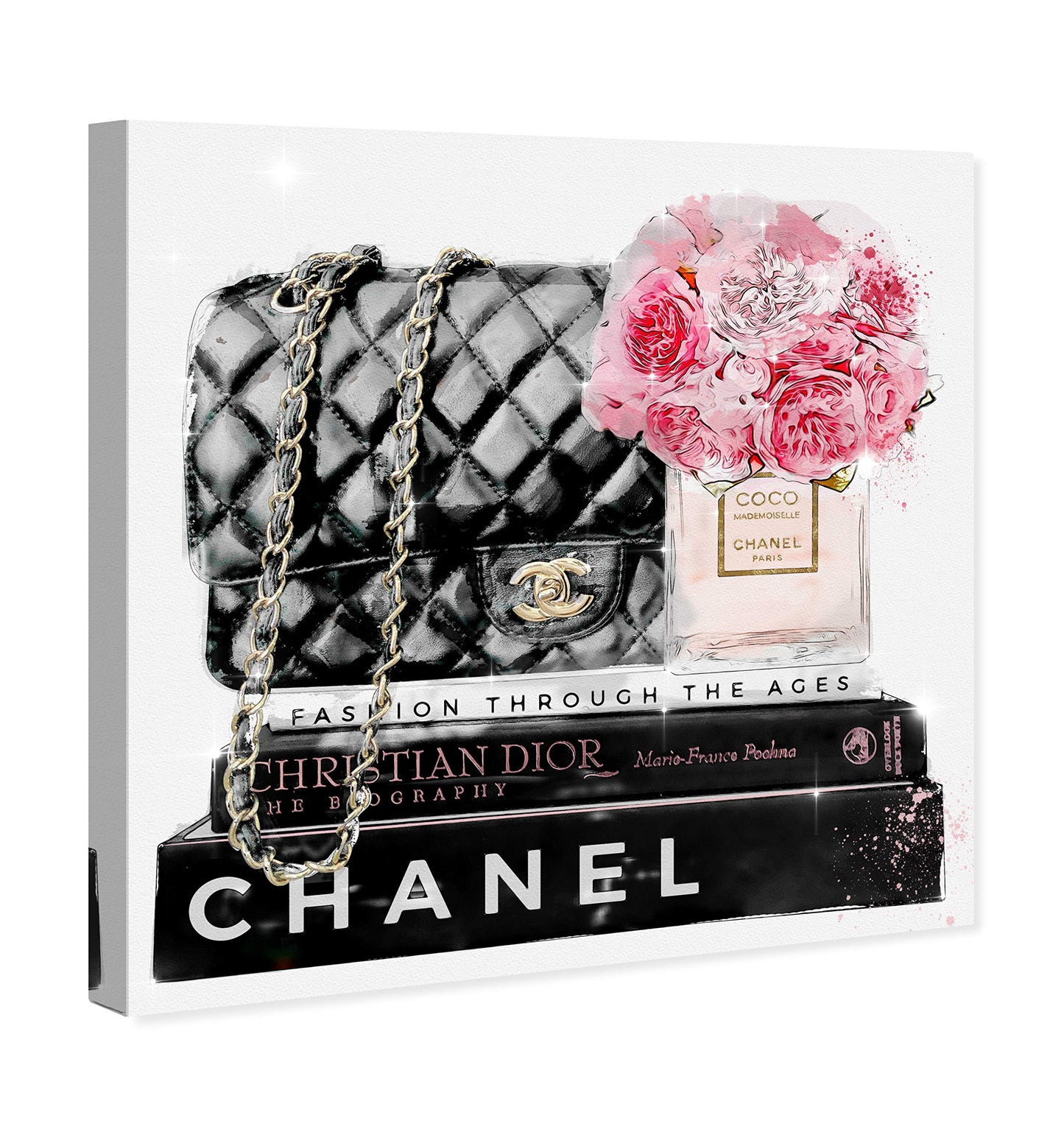 The Oliver Gal Artist Co. Fashion and Glam Wall Art Canvas Prints 'Elegant Essentials Paris' Handbags Home Décor, 16 in x 16 in