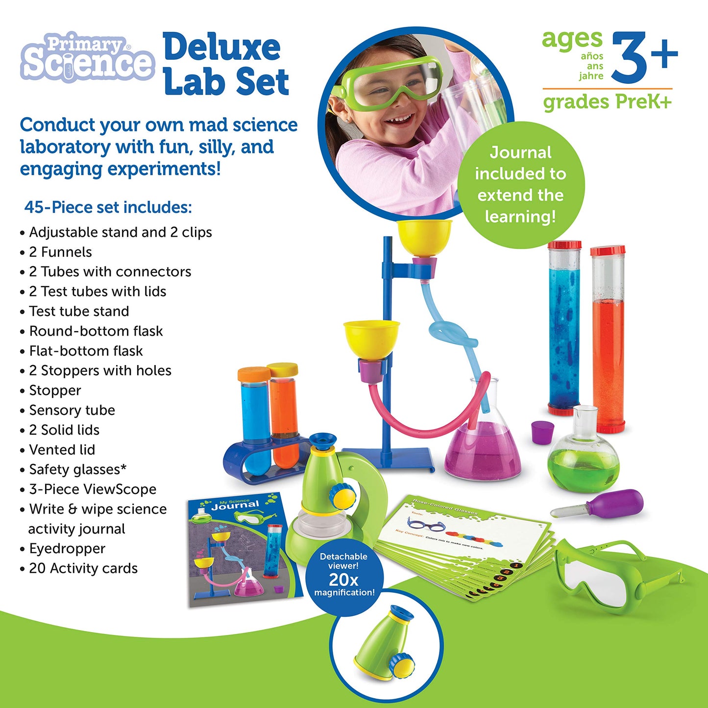 Learning Resources Primary Science Deluxe Lab Set - 45 Piece Set, Ages 3+ STEM Preschool Toys, Science Experiments for Kids