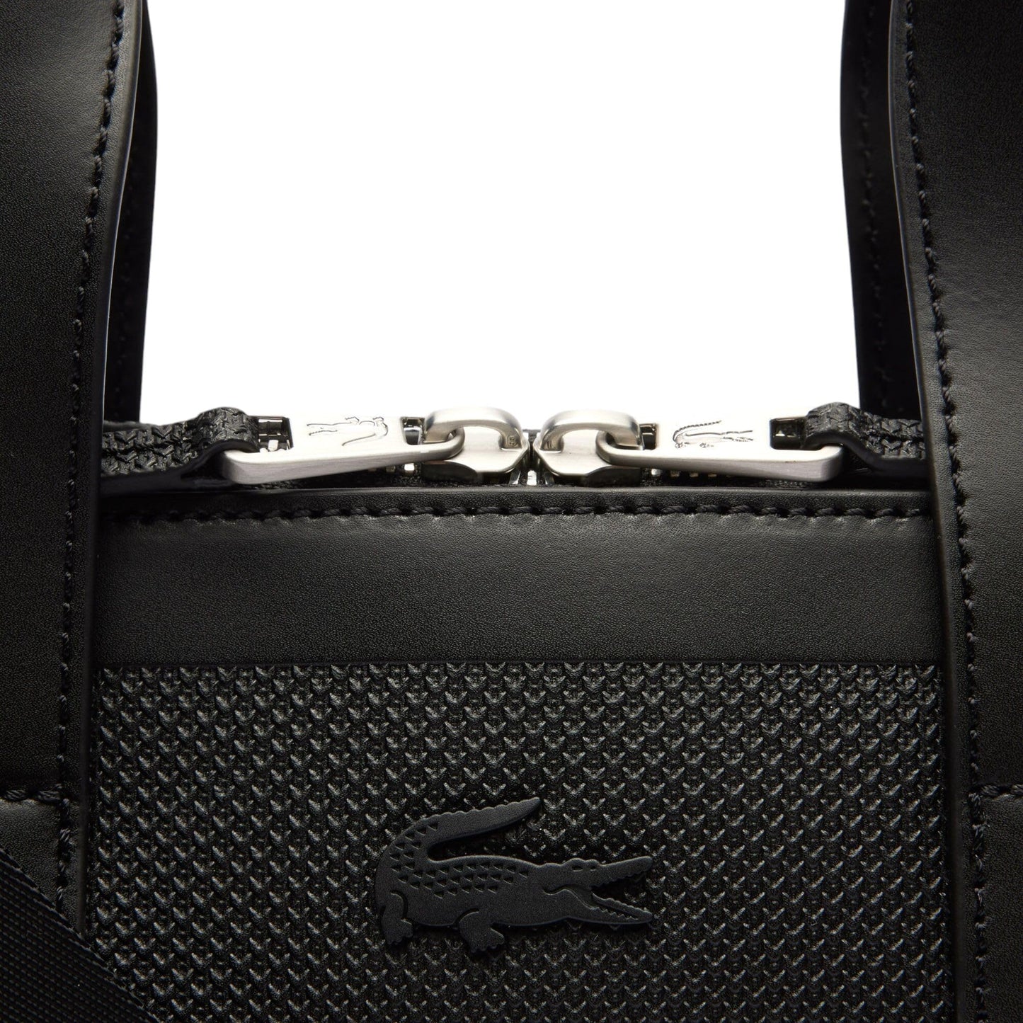 Lacoste Men's Chantaco Pique Leather Computer Bag, Black, One Size