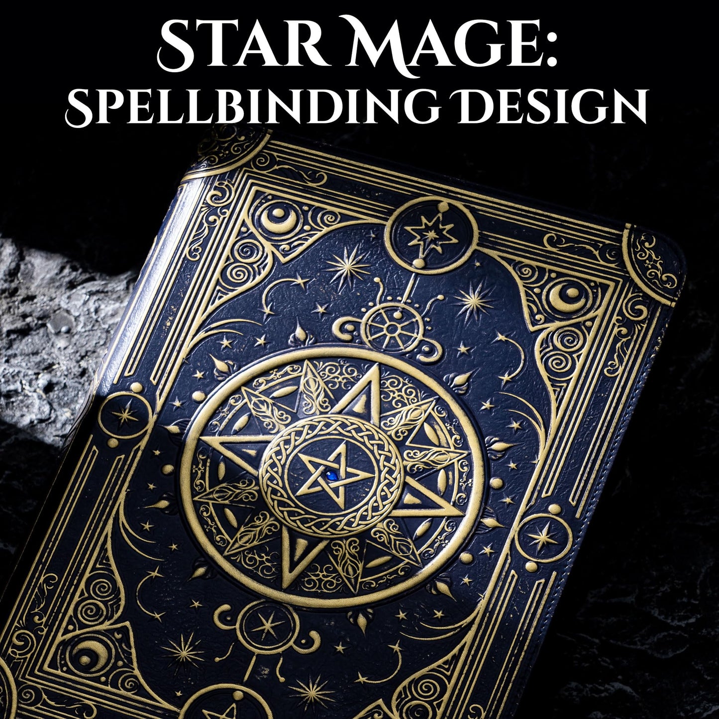 Star Mage Trading Card Binder - 9 Pocket Ringless TCG Binder - Premium Faux-Leather - 432 Side-Loading Pockets - Perfect Storage Holder for MTG, and Many TCG & Trading Card Collections (Blue Jewel)