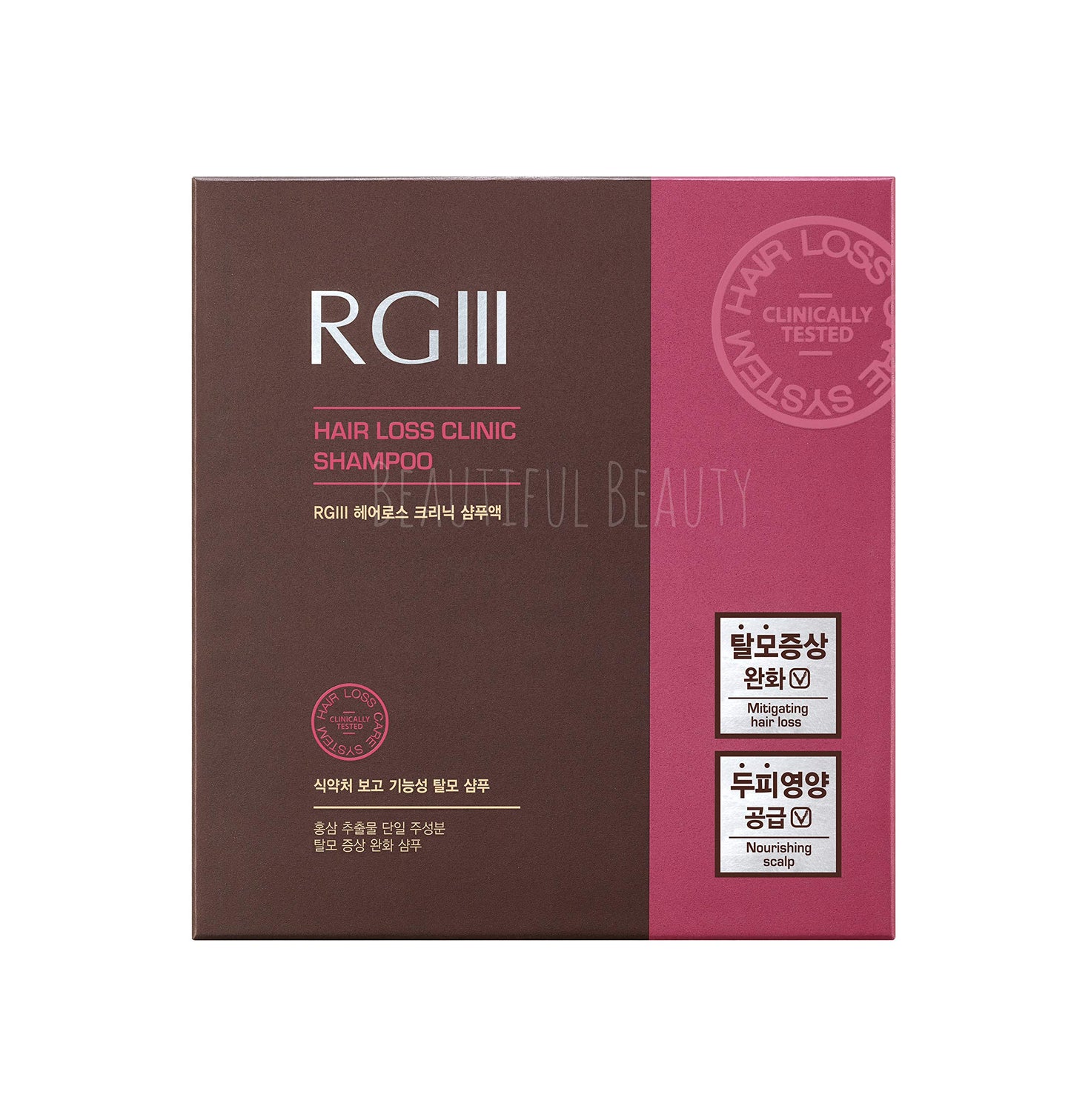 RGIII Hair Regeneration Clinic Shampoo with Purified Red Ginseng Saponin & 6 Naturally Derived Ingredients for Hair Loss/Regrowth/Strengthening/for both Men & Woman 3pc Set (17.58oz /ea x 3)