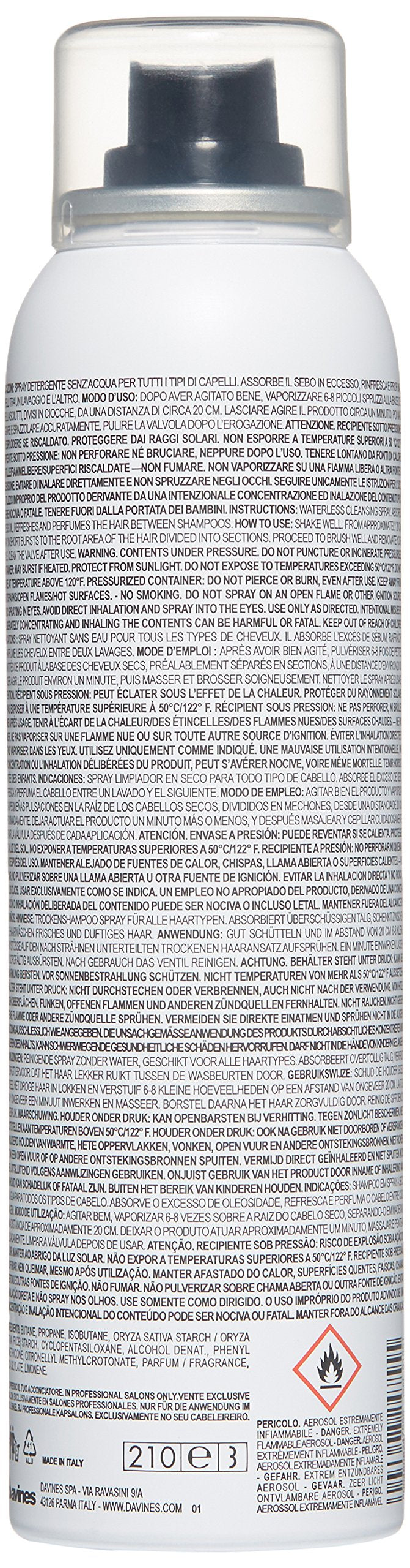 Davines Hair Refresher, Dry Cleansing Shampoo, Absorb Excess Oil And Add Volume, 3.13 Fl Oz