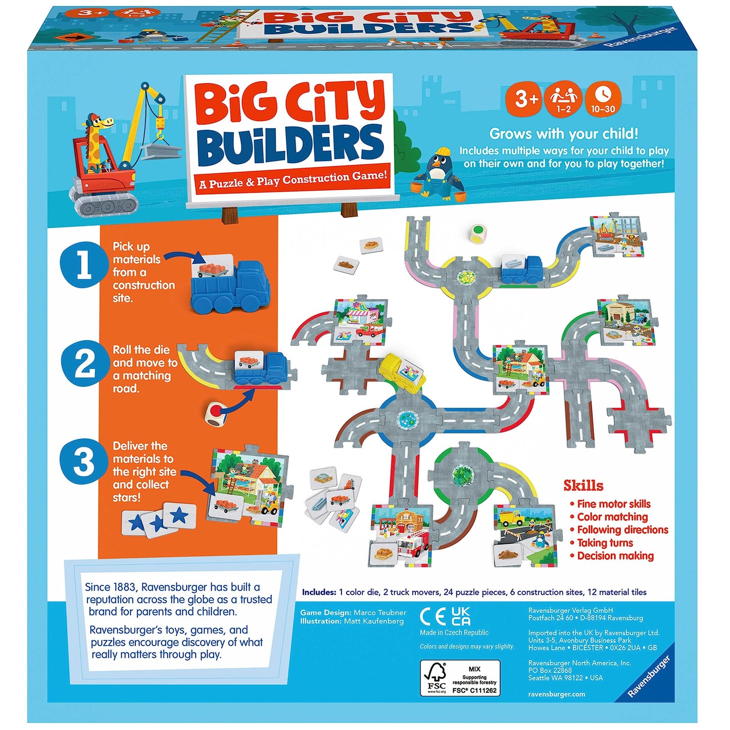 Ravensburger Big City Builders – A Preschool Puzzle and Play Construction Game for Ages 3 and Up