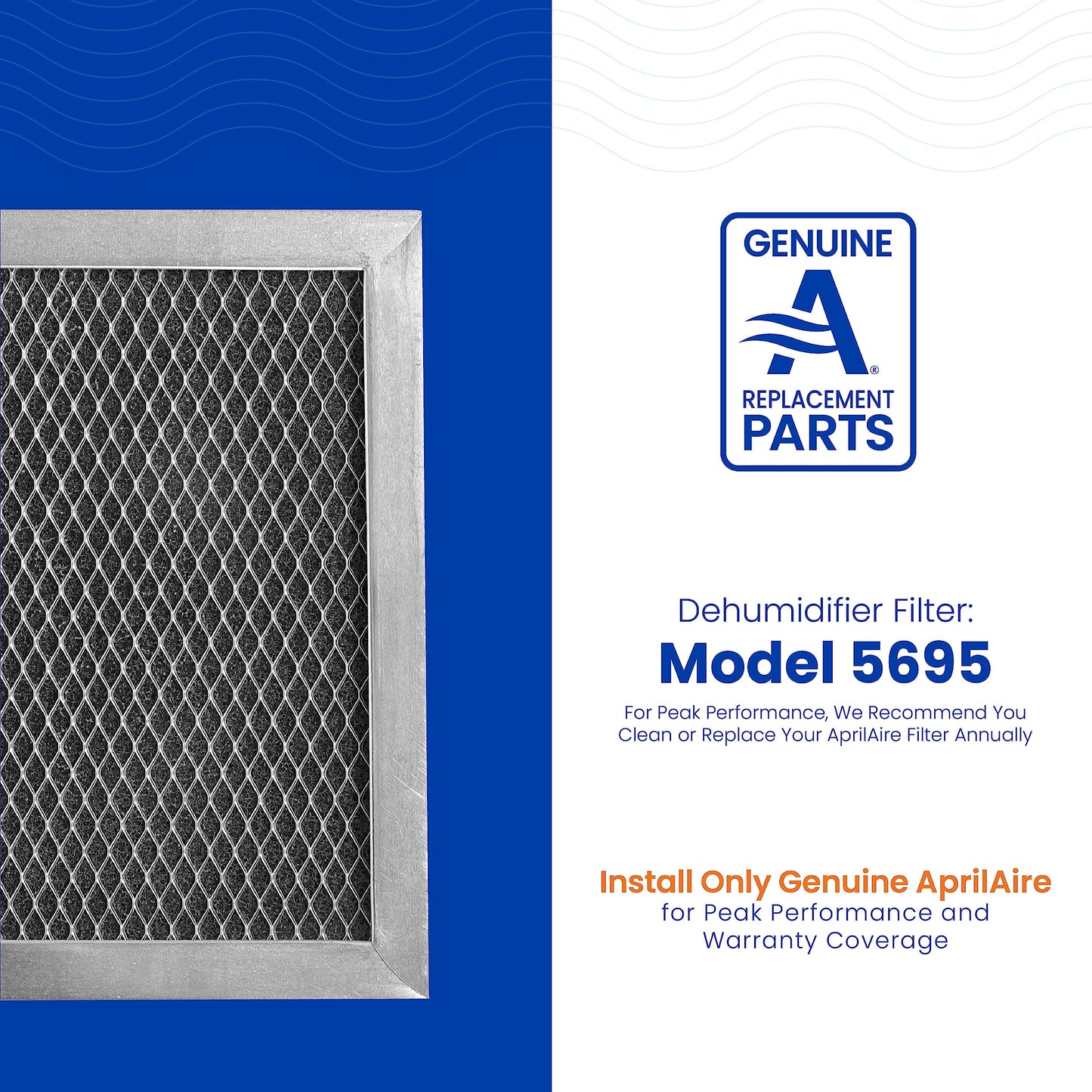 AprilAire 5695 Washable MERV 8 Dehumidifier Filter for Whole-House Dehumidifiers 1820 and E070, 8x11.5x1 (Pack of 1)