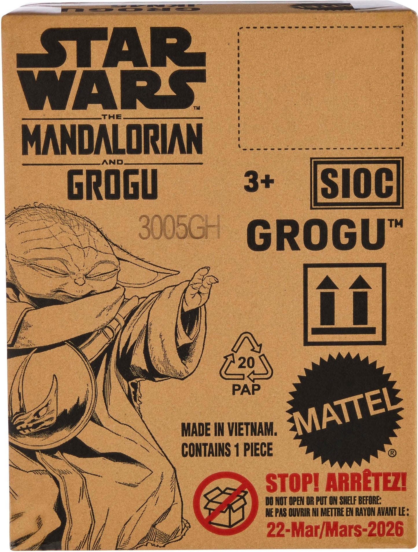 Mattel Star Wars the Mandalorian & Grogu Movie Grogu 12-inch Tall Plush with Embroidered Rondel Design on Chest Fuzzy Multi-Textured Soft Plush Stylized Collectible