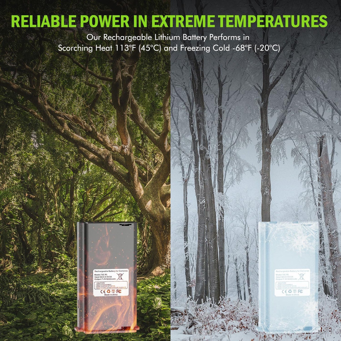 Adicop Rechargeable Lipo Lithium Battery Pack Trail Camera Battery Compatible with Reveal Hunting Camera X, X Pro, Pro 3.0, X Gen 2.0 3.0, XB, SK (Pack of 2, 6000mAh)
