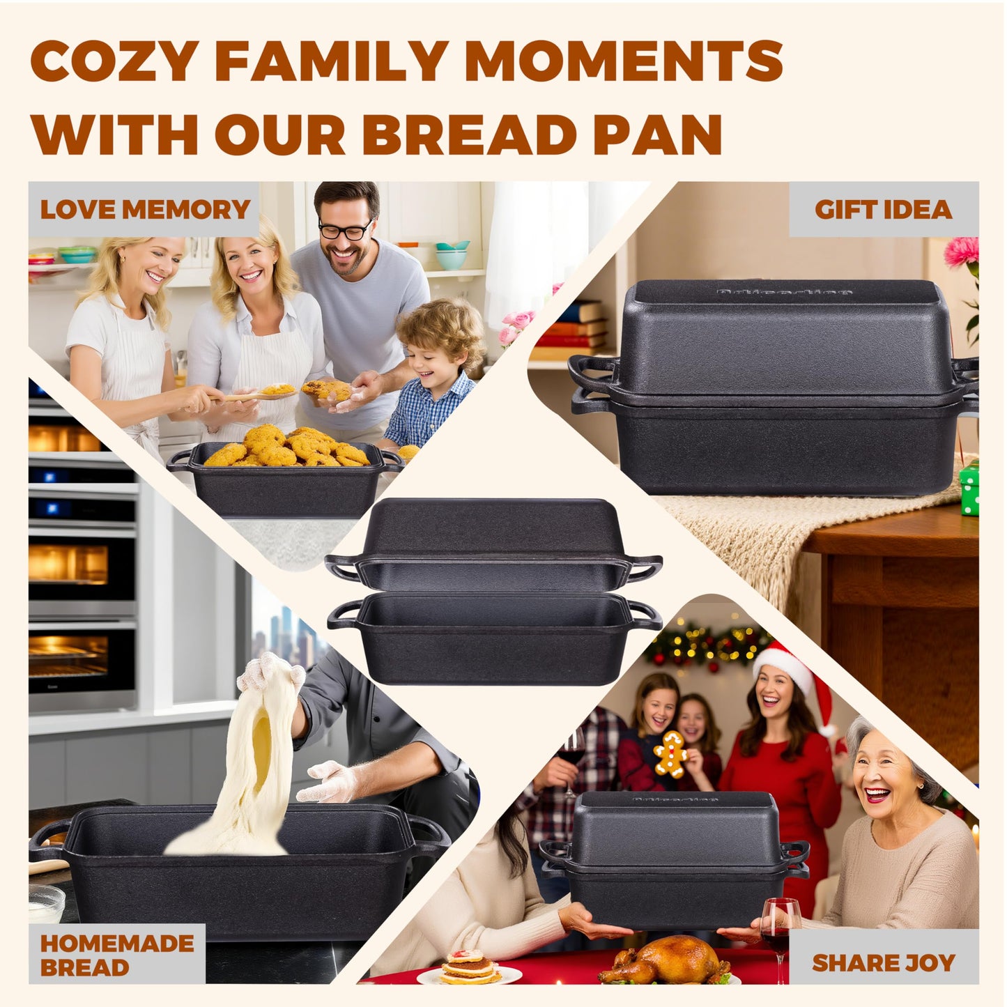 Articasting 11x5 Inch Cast Iron Loaf Pan With Lid,5.8 Qt Large Loaf Pans For Sourdough Bread Baking, Pre-Seasoned Heavy Duty Dutch Oven Bread Pan For a Crispy Crust