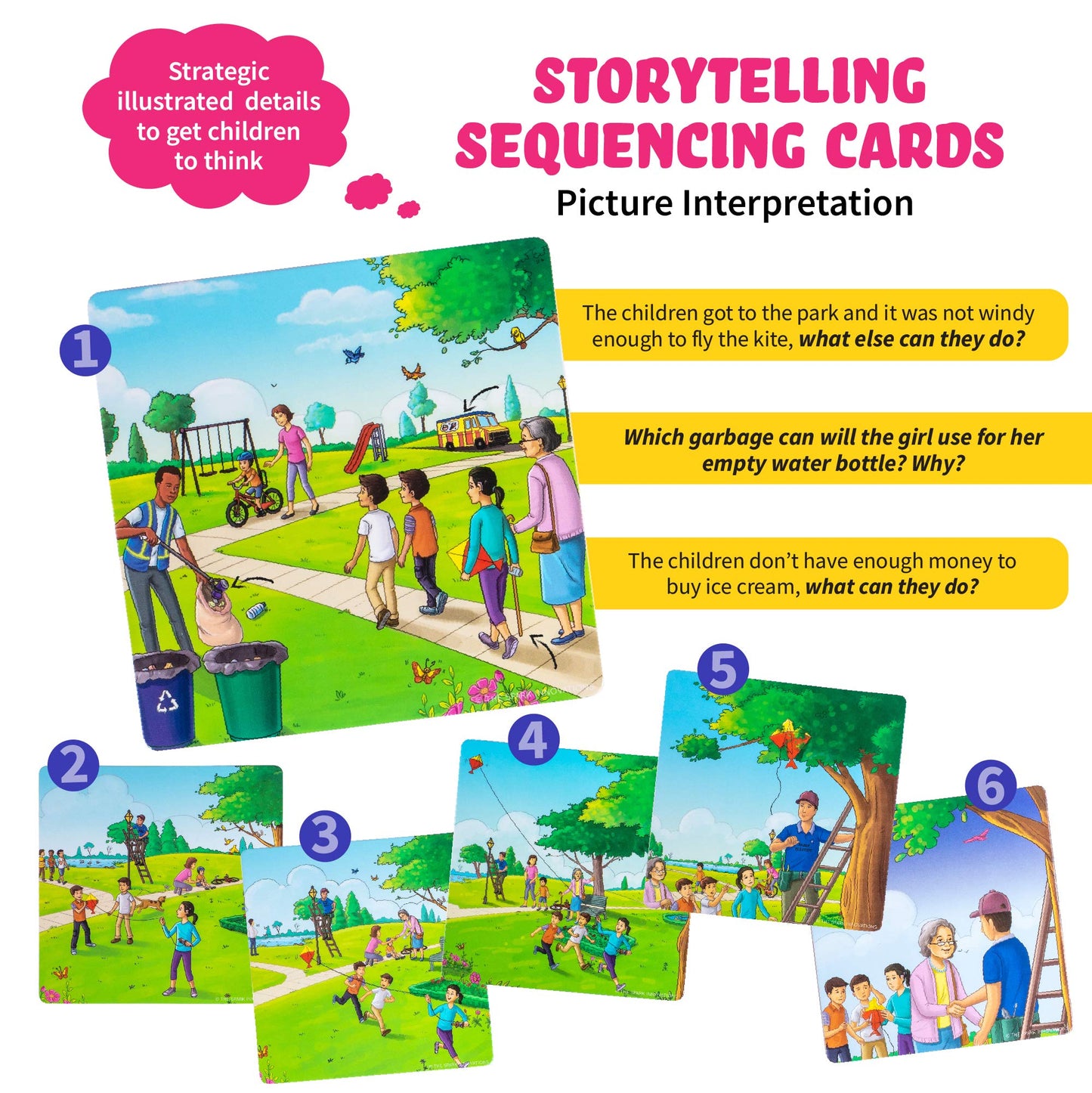 Spark Cards Sequence Cards for Storytelling and Picture Interpretation Speech Therapy Game, Special Education Materials, Sentence Building, Problem Solving, Improve Language Skills