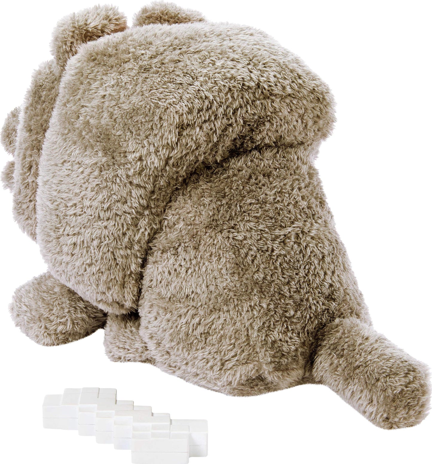 Mattel Minecraft Dennis the Wolf Plush Toy with Feeding Action & Sound, Food Mode Stuffed Animal Inspired by a Minecraft Movie