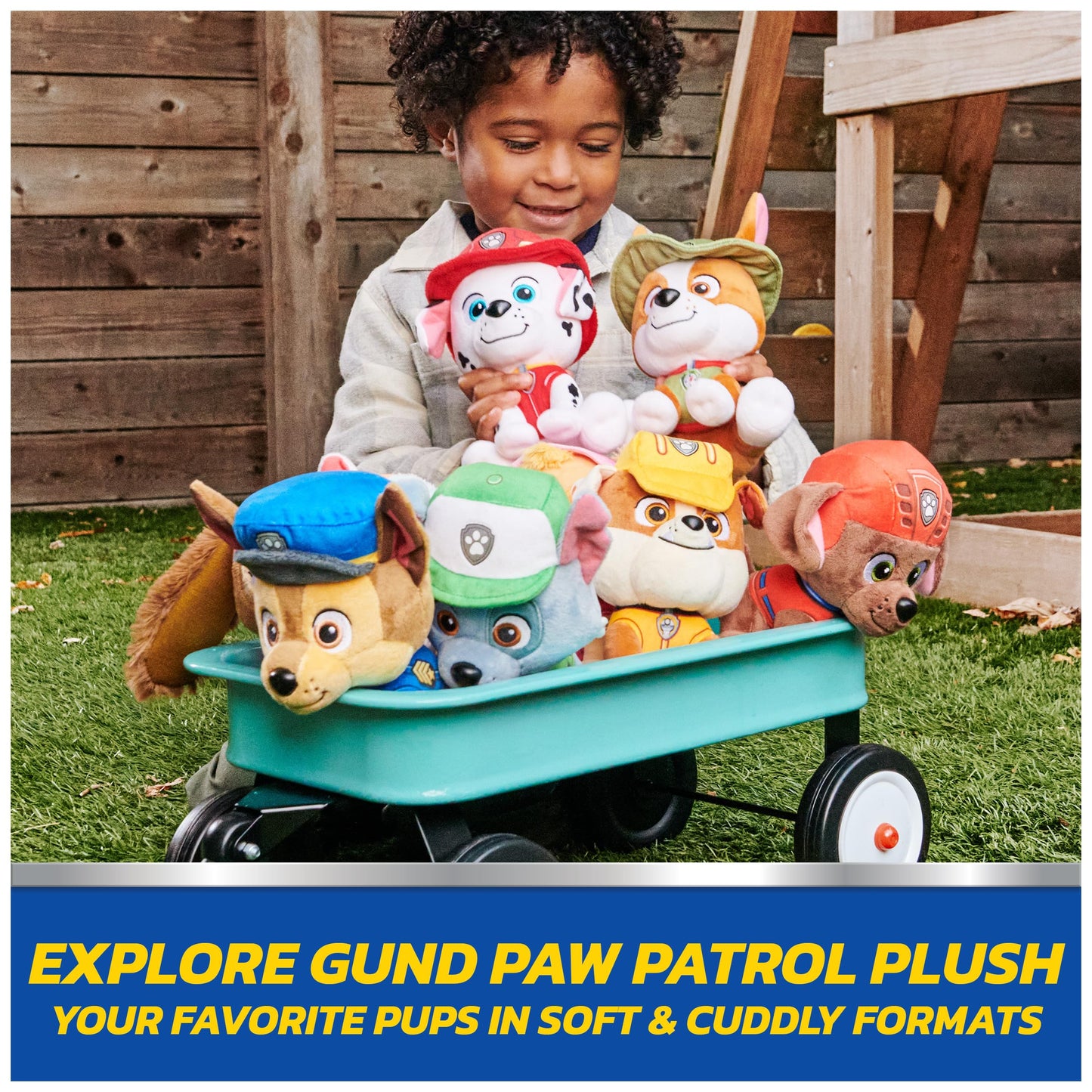 GUND PAW Patrol Official Chase Take Along Buddy Plush Toy, Premium Stuffed Animal for Ages 1 & Up, Blue/Brown, 13”