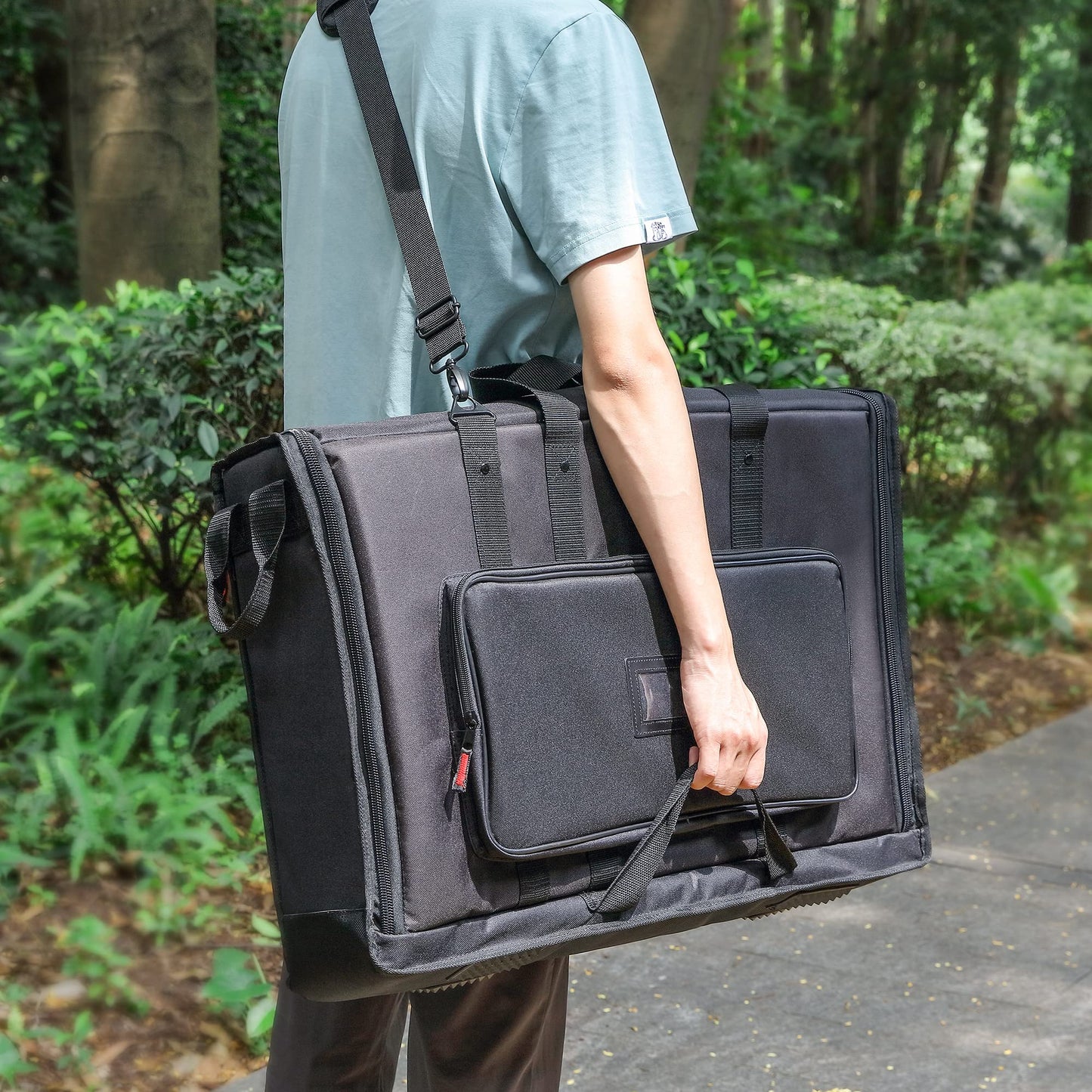 1st Place Products Foldable Padded Nylon Tote Carrying Case -Transport LCD Screens, Computers, Monitors & TVs Between 19" - 24" - Water Resistant - Shoulder Strap & Handle Options - Premium Quality
