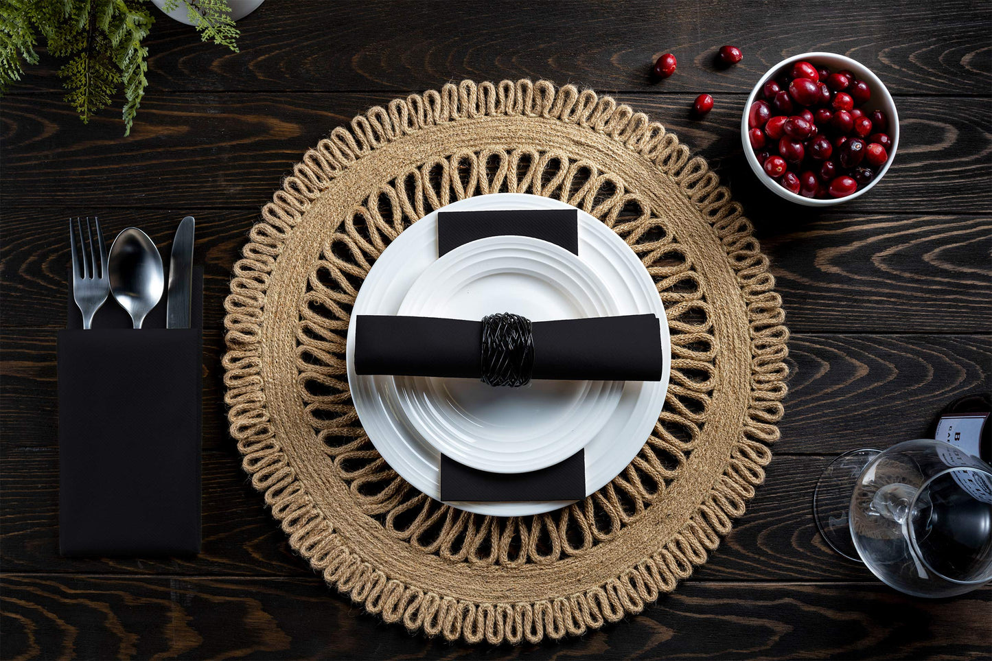 100 Linen-Feel Black Paper Napkins - Decorative Cloth-Like Black Dinner Napkins - Soft And Absorbent. For Kitchen, Party, Wedding, Bathroom Or Any Occasion. (Pack of 100)