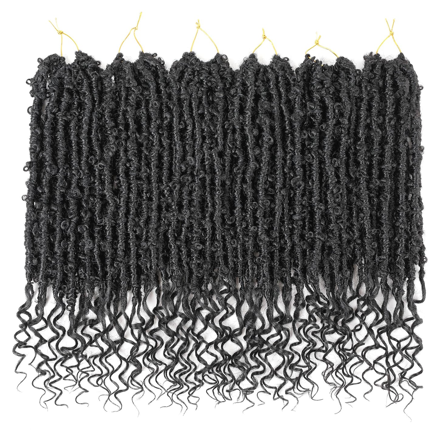 Aipin Butterfly Locs Crochet Hair Goddess Locs Curly Ends 24 Inch Distressed Butterfly Faux Locs Synthetic Butterfly Soft Locs Crochet Hair For Black Women Hair Extensions (24 Inch, 6packs,1B)