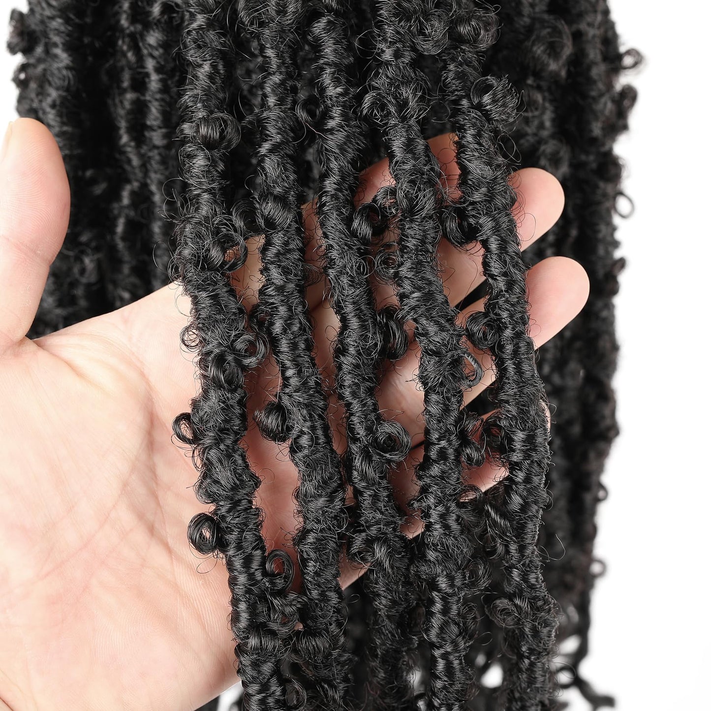 Aipin Butterfly Locs Crochet Hair Goddess Locs Curly Ends 24 Inch Distressed Butterfly Faux Locs Synthetic Butterfly Soft Locs Crochet Hair For Black Women Hair Extensions (24 Inch, 6packs,1B)