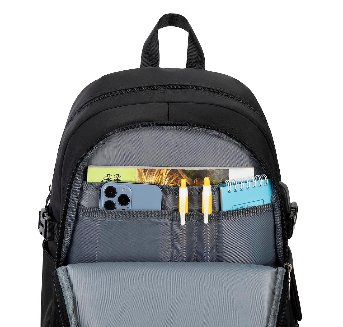 Acmebon Girl Roomy Fashion Laptop Backpack Set Casual Daypack Set for Women Black