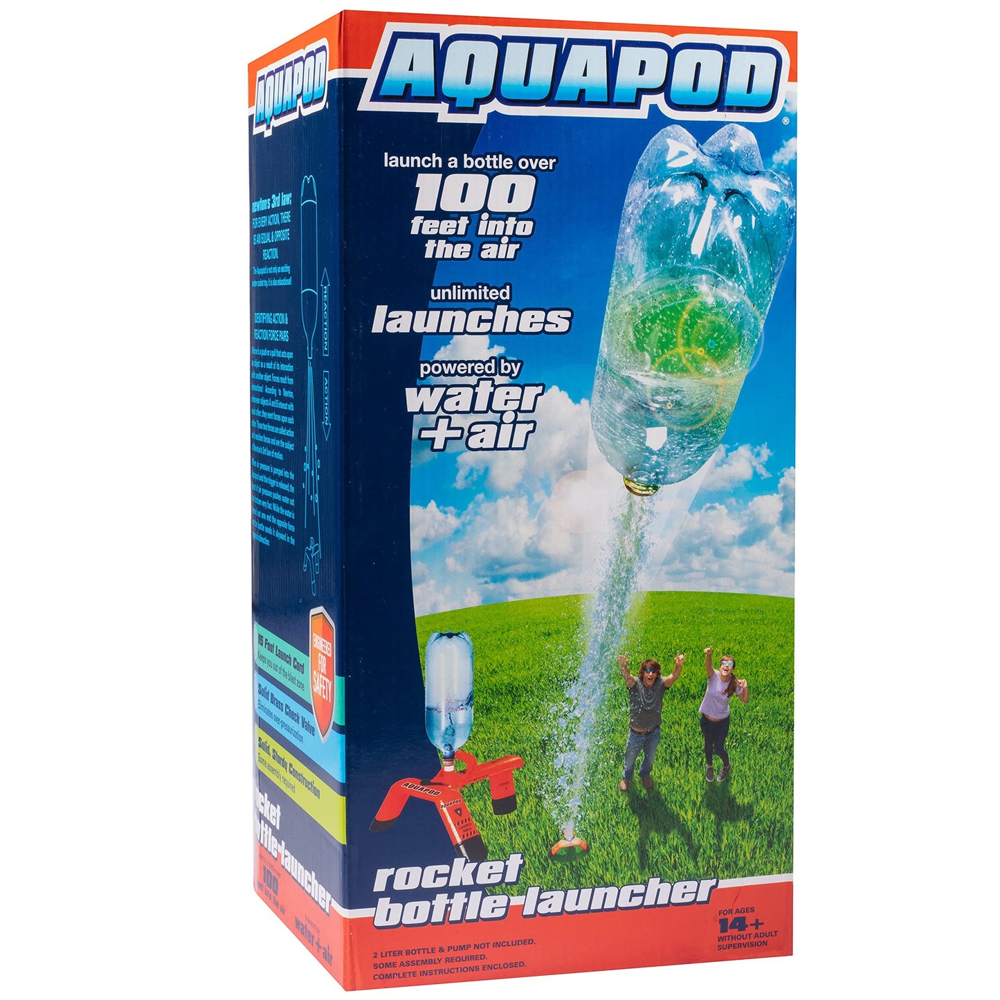 AquaPod The Original Rocket Bottle Launcher Kit - Launches Soda Bottles 100 Ft Up in The Air - Fun Educational STEM Gift Idea for Kids & Teens - Great Science Toy & Outdoor Activity for Family