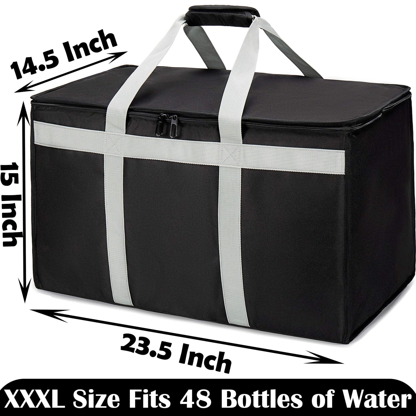 DERABY Insulated Delivery Bag Carrier XXXL 23"x15"x14" Commercial Grade