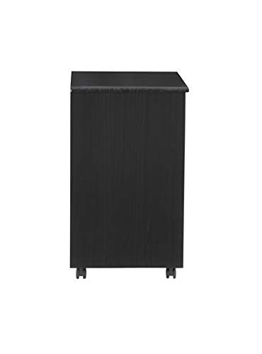 Linon Corinne Black Six Drawer Wide Rolling Storage Cart