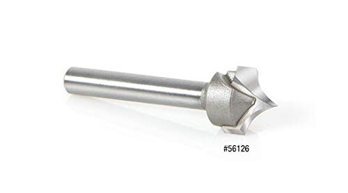 Amana Tool 56144 Carbide Tipped Point Cutting Roundover Router Bit Rounding 1/2 R x 1 D x 3/4 CH x 1/4 Shank x 2 Inch Long