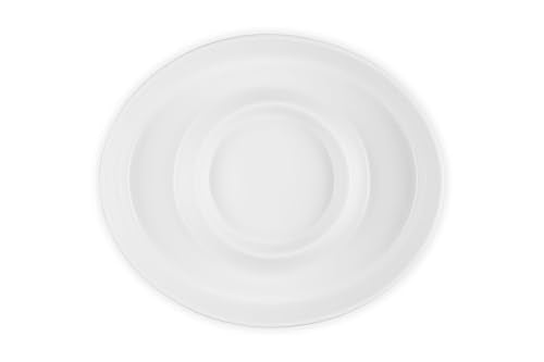 Le Creuset Stoneware Signature Oval Chip and Dip Platter, 13", White