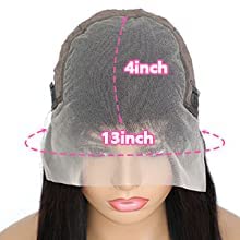 Ksfull 13x4 Deep Curly Lace Front Wigs Human Hair Wet and Wavy Water Wave Human Hair Wigs (13x4 deep wave lace closure wigs, 32 Inch)