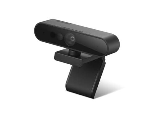 Lenovo HD 1080p Webcam (510 FHD)- Black w/ 4X Digital Zoom, 95° Wide Angle, 360° Rotation Pan & Tilt, Dual Microphones & Windows Hello
