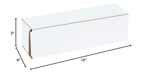 Aviditi White Corrugated Cardboard Mailing Boxes, 10" x 6" x 2", Pack of 50, Crush-Proof, For Shipping, Mailing and Storing