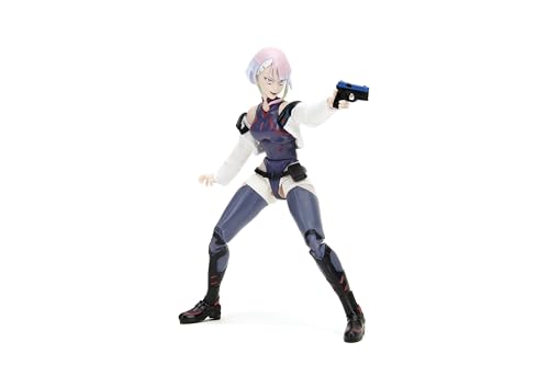Jada Cyberpunk Edgerunners Lucy - 1:12 Scale Action Figure - 5.7” Highly Articulated Collectible with Accessories - Ages 15+ - Soft Goods Jacket, Detailed Sculpt
