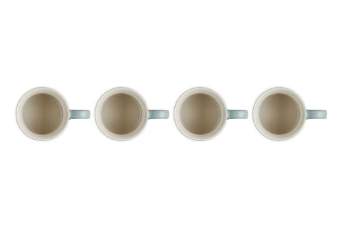 Le Creuset Stoneware Set of 4 Mugs, 14 oz. each, Sea Salt