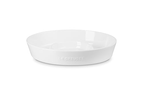 Le Creuset Stoneware Signature Oval Chip and Dip Platter, 13", White