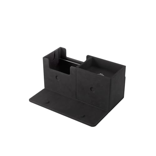 Gamegenic The Academic 133+ XL Premium Deck Box | Double-Sleeved Card Storage | Card Game Protector | Holds Up to 122 Cards Plus Game Accessories | Black/Black Color | Made