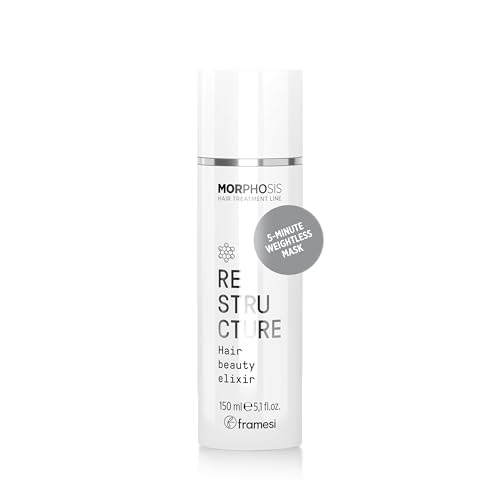 FRAMESI Morphosis Restructure Hair Beauty Elixir 5.1 fl oz, 5-Minute Weightless Mask, Repairing Conditioner, Natural Ingredients, Color Safe
