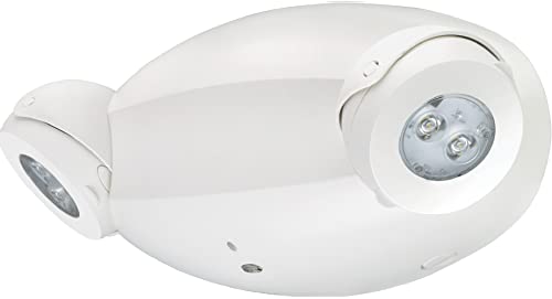 Lithonia Lighting Quantum LED Emergency Lights for Business, Manual Testing, 2-Head Fixture, 640 Lumens, White (ELM4L)