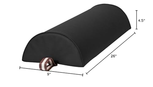 Master Massage 9"x26" Semi-round Massage Bolster -black