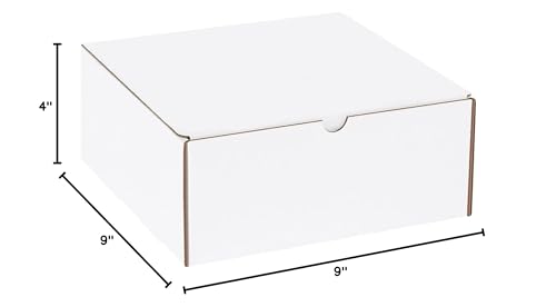 BOX USA BML994 Literature Mailers, 9" x 9" x 4", White (Pack of 50)