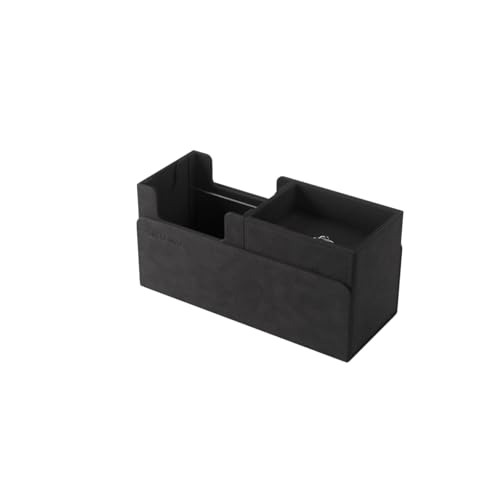 Gamegenic The Academic 133+ XL Premium Deck Box | Double-Sleeved Card Storage | Card Game Protector | Holds Up to 122 Cards Plus Game Accessories | Black/Black Color | Made